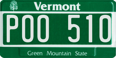 VT license plate POO510