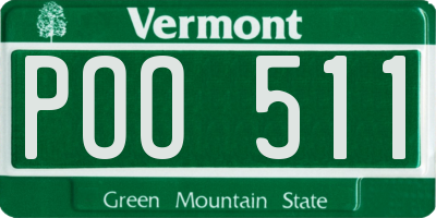 VT license plate POO511