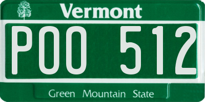 VT license plate POO512
