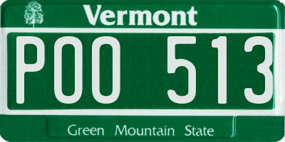 VT license plate POO513