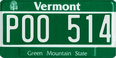 VT license plate POO514