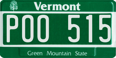 VT license plate POO515