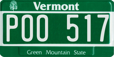 VT license plate POO517