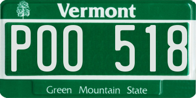 VT license plate POO518