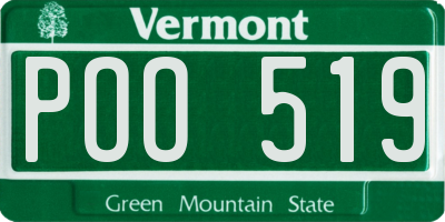 VT license plate POO519
