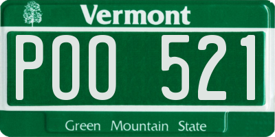 VT license plate POO521