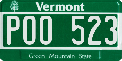 VT license plate POO523