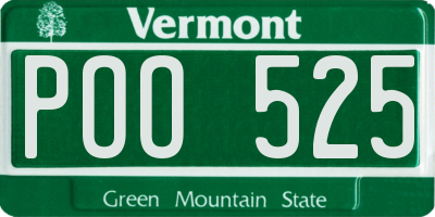 VT license plate POO525