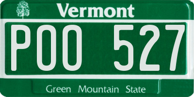 VT license plate POO527
