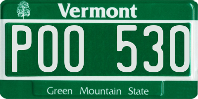 VT license plate POO530