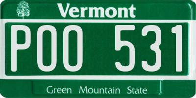 VT license plate POO531