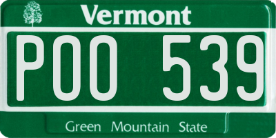 VT license plate POO539