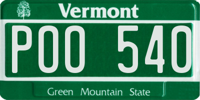 VT license plate POO540