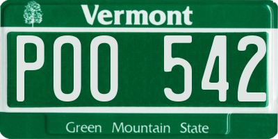 VT license plate POO542