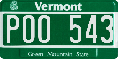 VT license plate POO543
