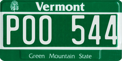 VT license plate POO544
