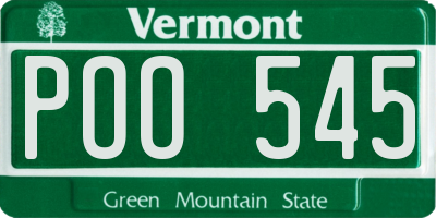 VT license plate POO545