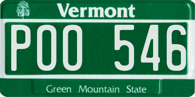 VT license plate POO546