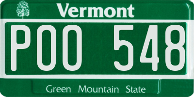 VT license plate POO548