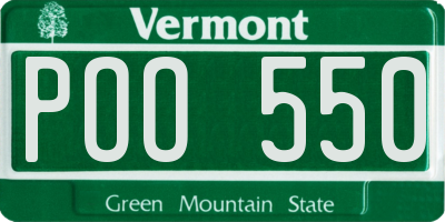VT license plate POO550
