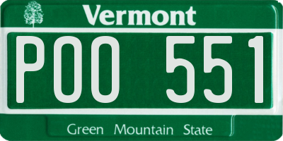 VT license plate POO551