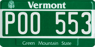 VT license plate POO553