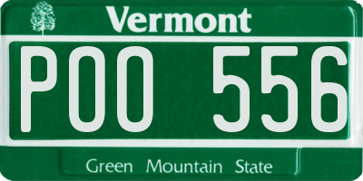 VT license plate POO556