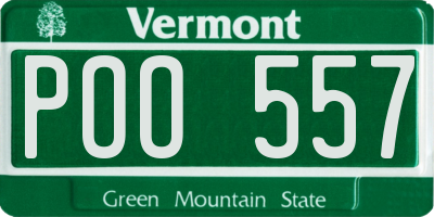 VT license plate POO557