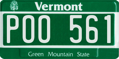 VT license plate POO561