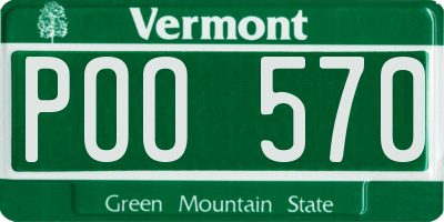 VT license plate POO570