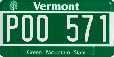 VT license plate POO571
