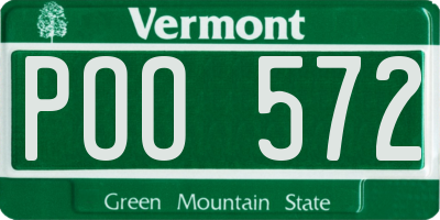 VT license plate POO572