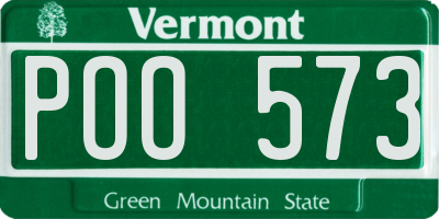 VT license plate POO573