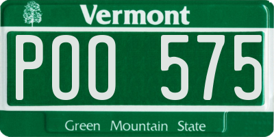 VT license plate POO575