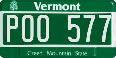 VT license plate POO577