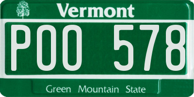 VT license plate POO578