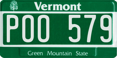 VT license plate POO579
