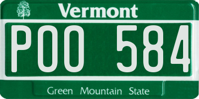 VT license plate POO584