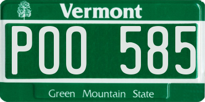 VT license plate POO585