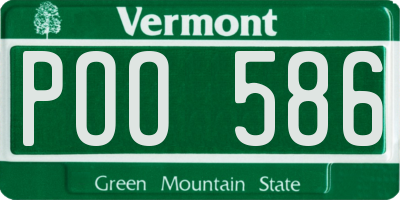 VT license plate POO586