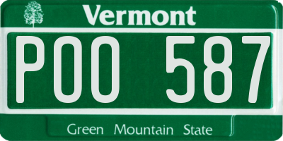 VT license plate POO587