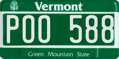 VT license plate POO588
