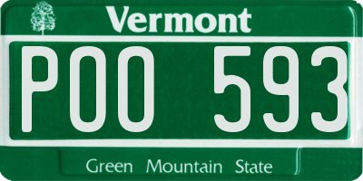 VT license plate POO593