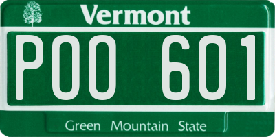 VT license plate POO601