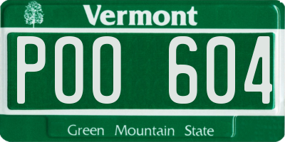 VT license plate POO604