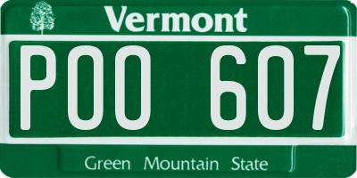 VT license plate POO607