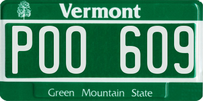 VT license plate POO609