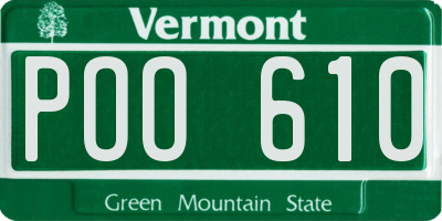 VT license plate POO610