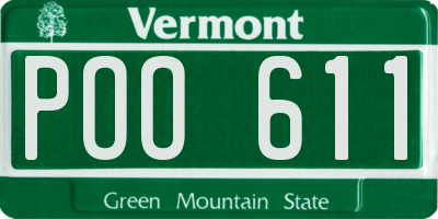 VT license plate POO611
