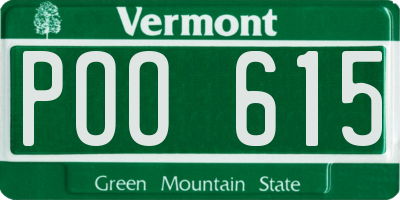 VT license plate POO615